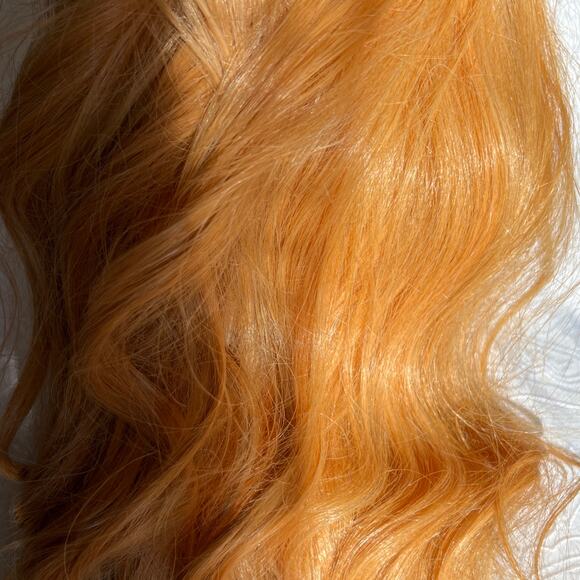 Honey Ginger Blonde Orange Long Curly Cosplay Costume Wig - Picture 6 of 8